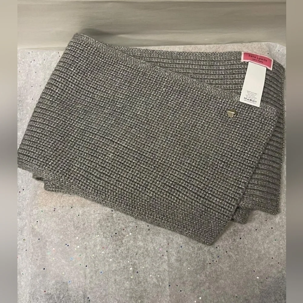 New Kate Spade Infinity Scarf Grey
